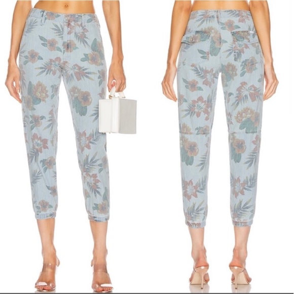 MOTHER Denim No Zip Misfit Floral Pants Fresh Cut NWT - Picture 2 of 15